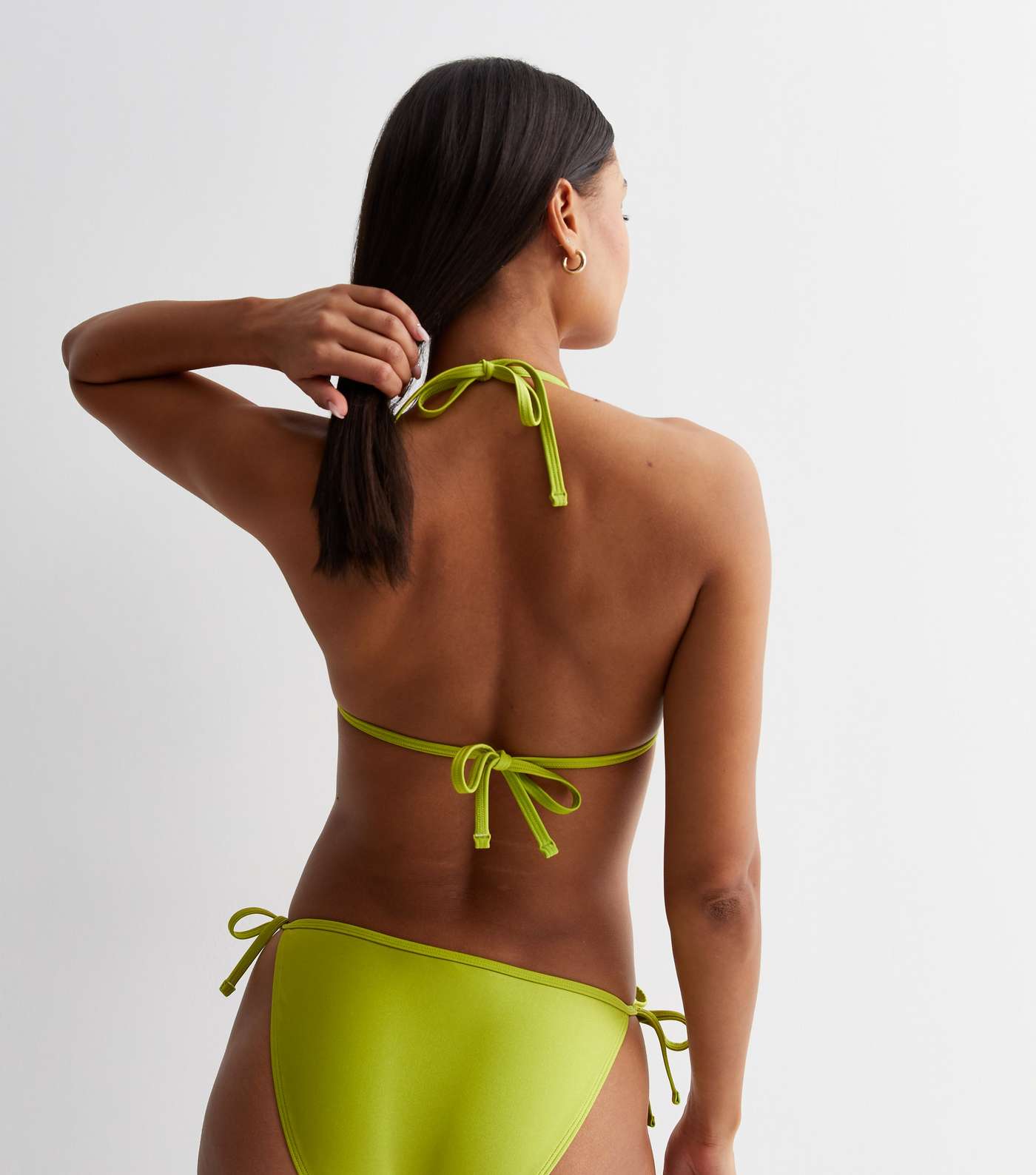 Lime Green Moulded Triangle Bikini Top Image 4