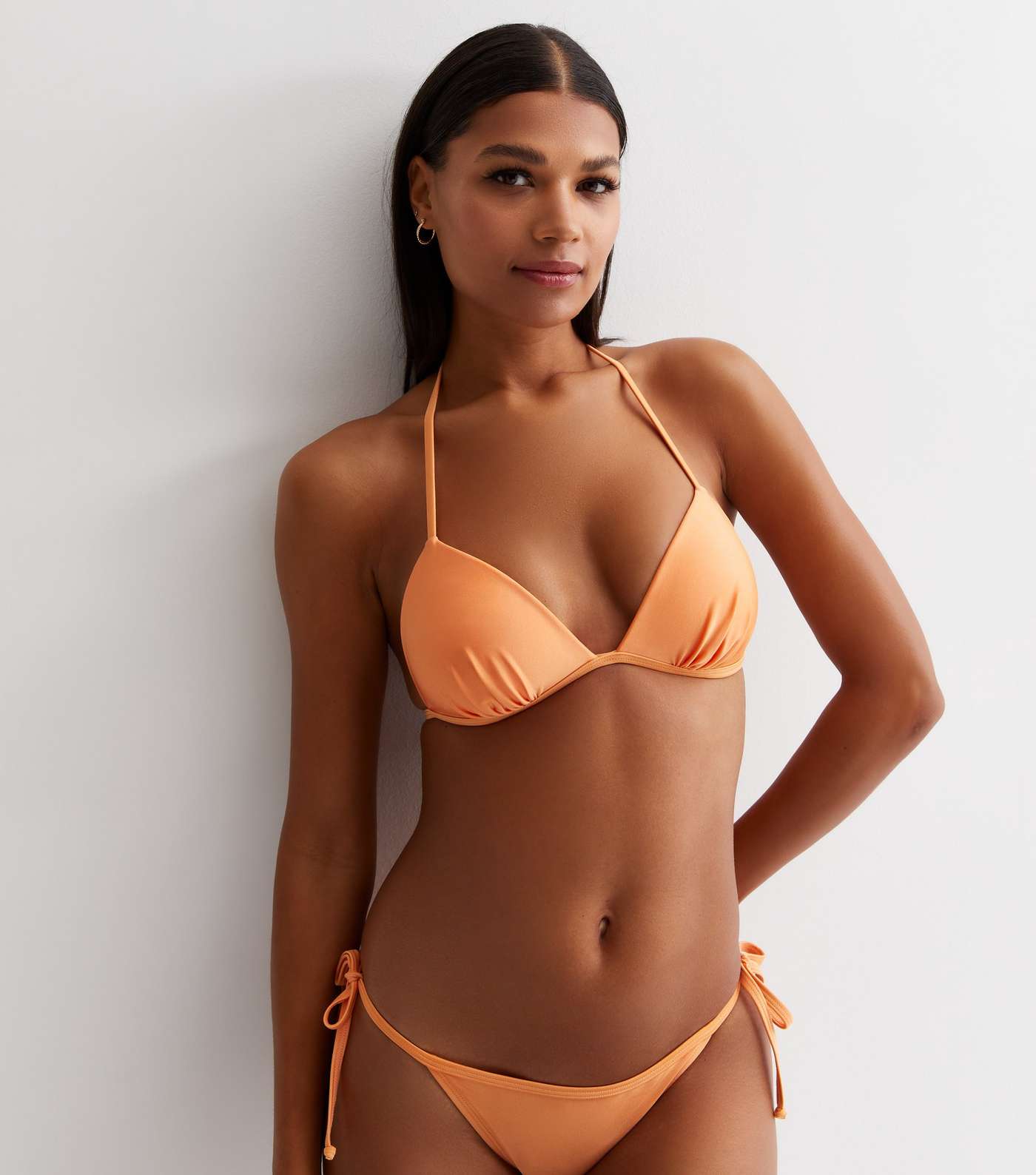 Bright Orange Moulded Triangle Bikini Top Image 2
