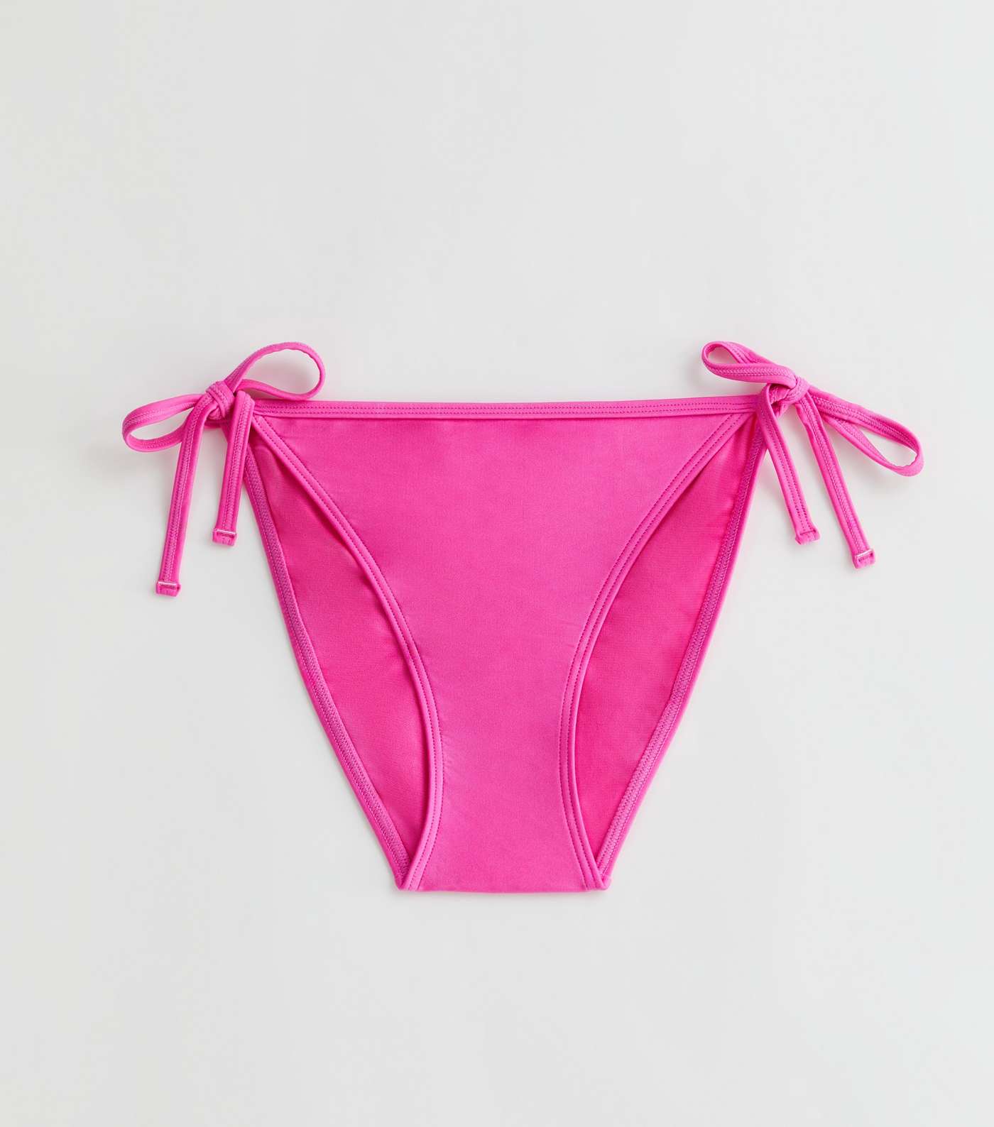 Bright Pink Tie Side Bikini Bottoms Image 5