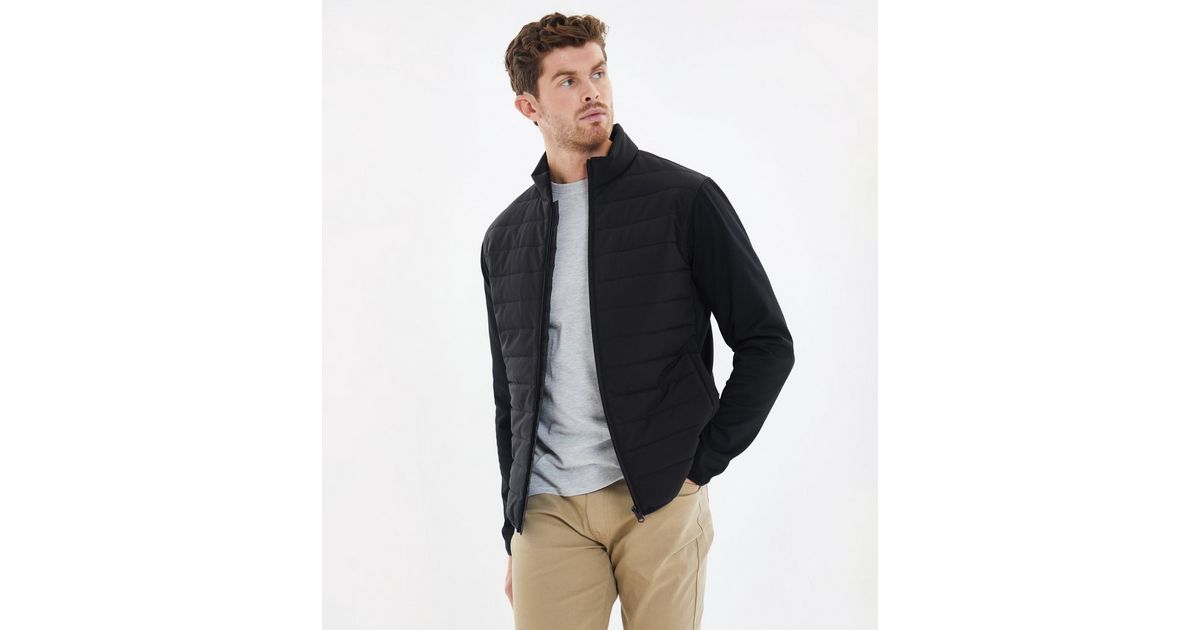 Threadbare Black Padded Lightweight Jacket New Look