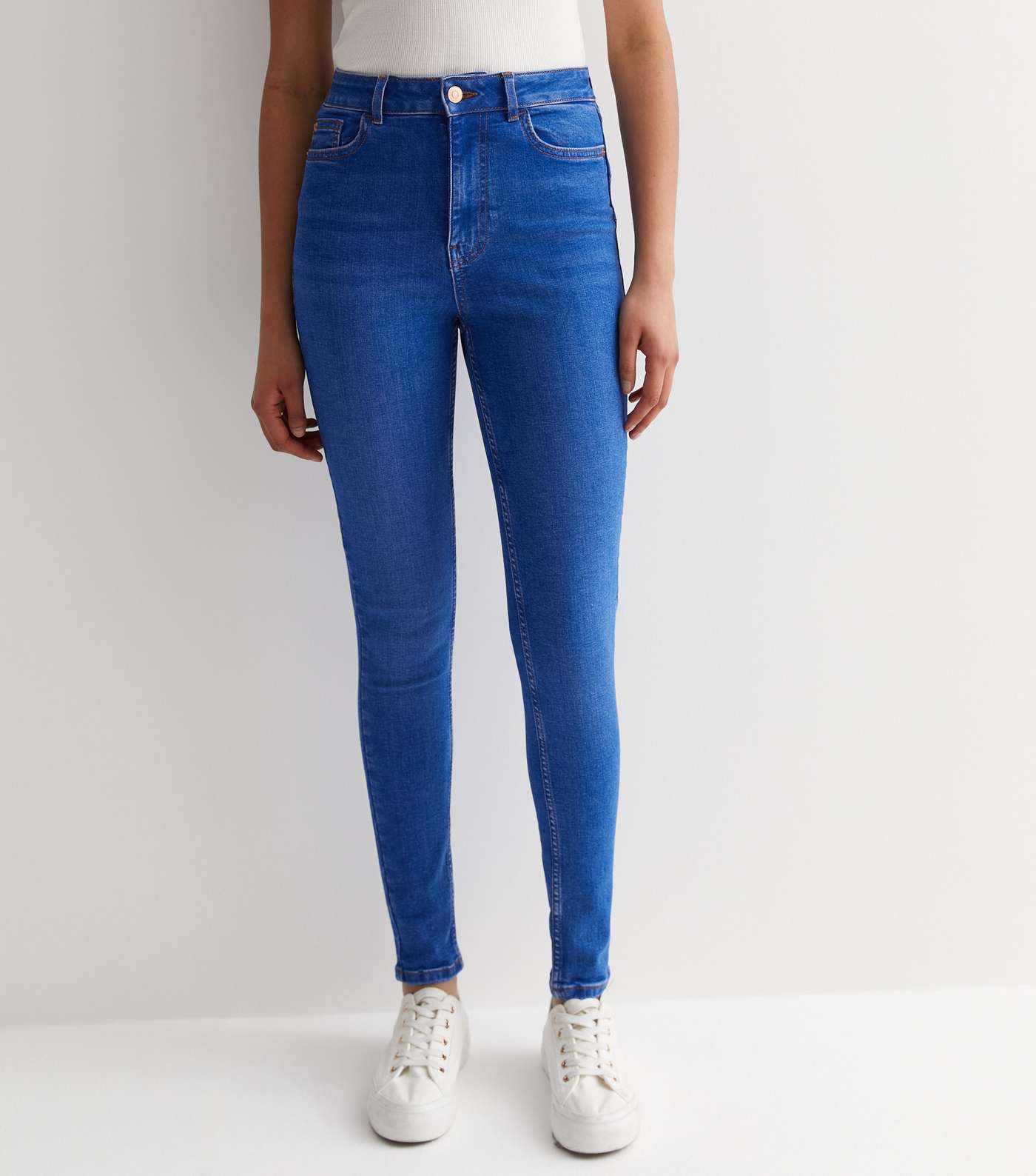 Bright Blue Lift & Shape Jenna Skinny Jeans Image 3