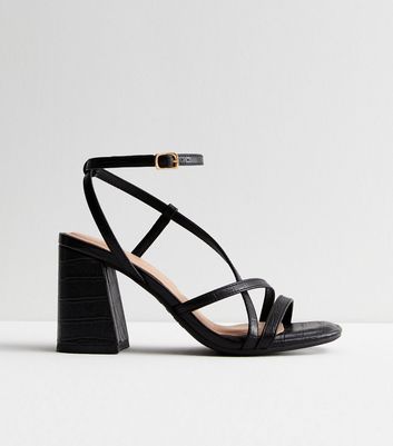 Wide Fit Black Plait Strap Gladiator Sandals | New Look