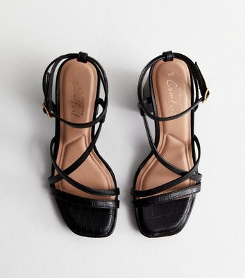 Comfortable black strappy clearance sandals