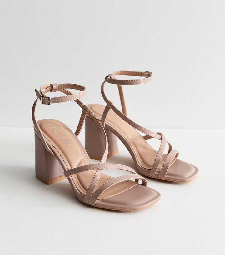 Brown Strappy Block Heel Sandals