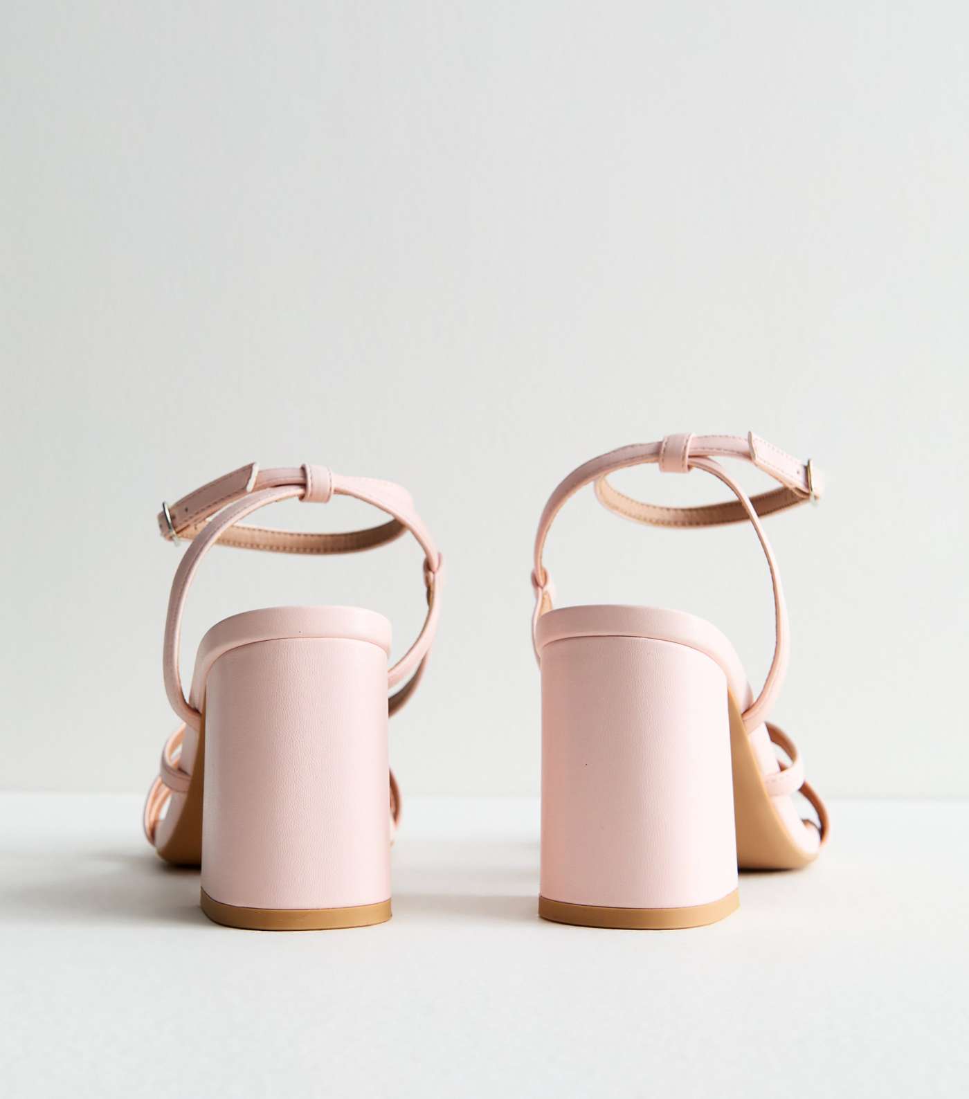 Pink Strappy Block Heel Sandals Image 4