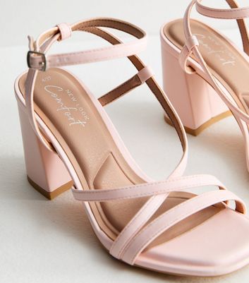 Women Ankle Strap Stiletto Heeled Sandals, Fashionable Pink Heeled Sandals  | SHEIN USA