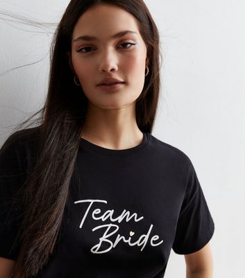 Black Short Pyjama Set with Team Bride Logo New Look
