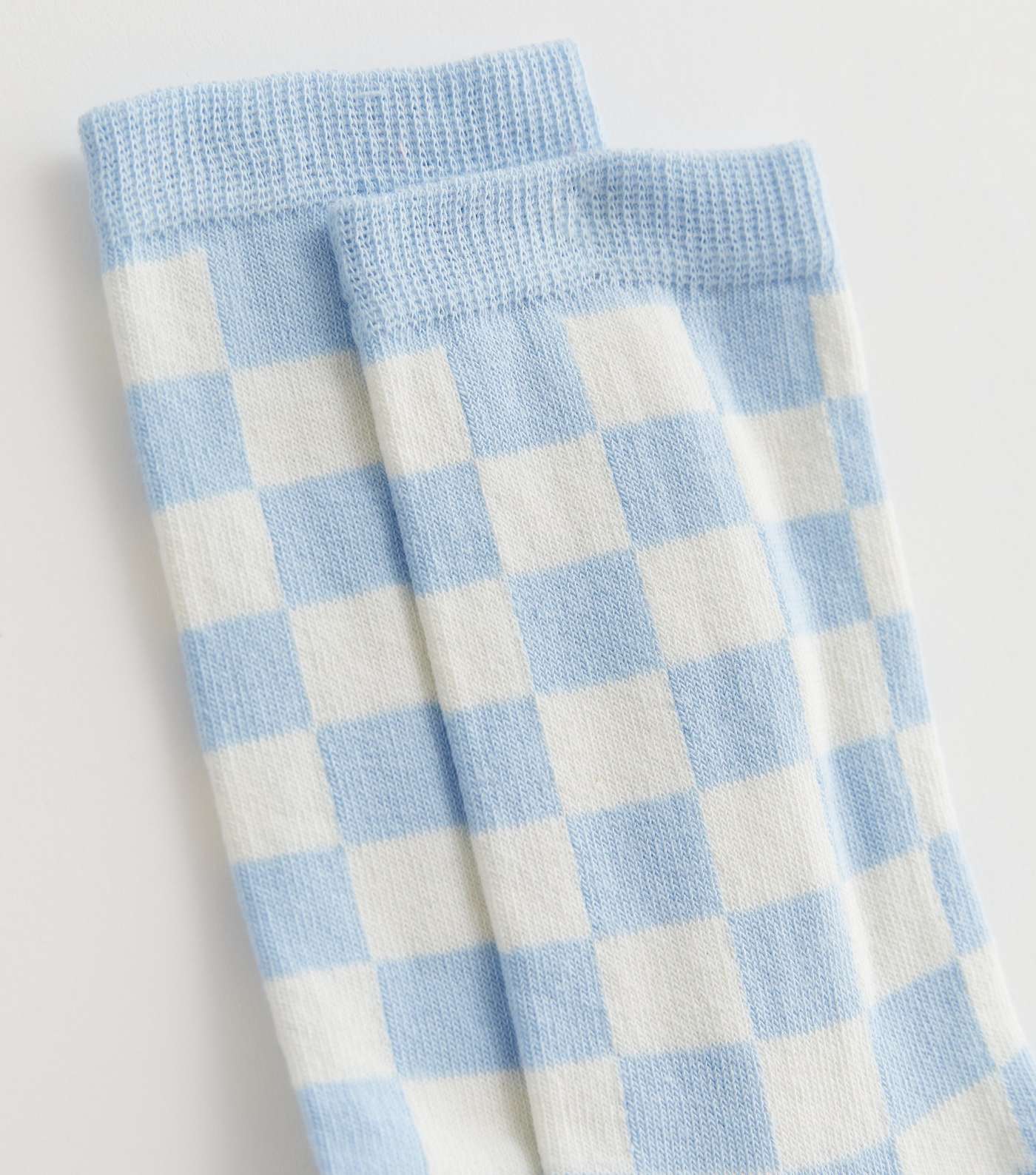 Blue Checkerboard Print Socks Image 2