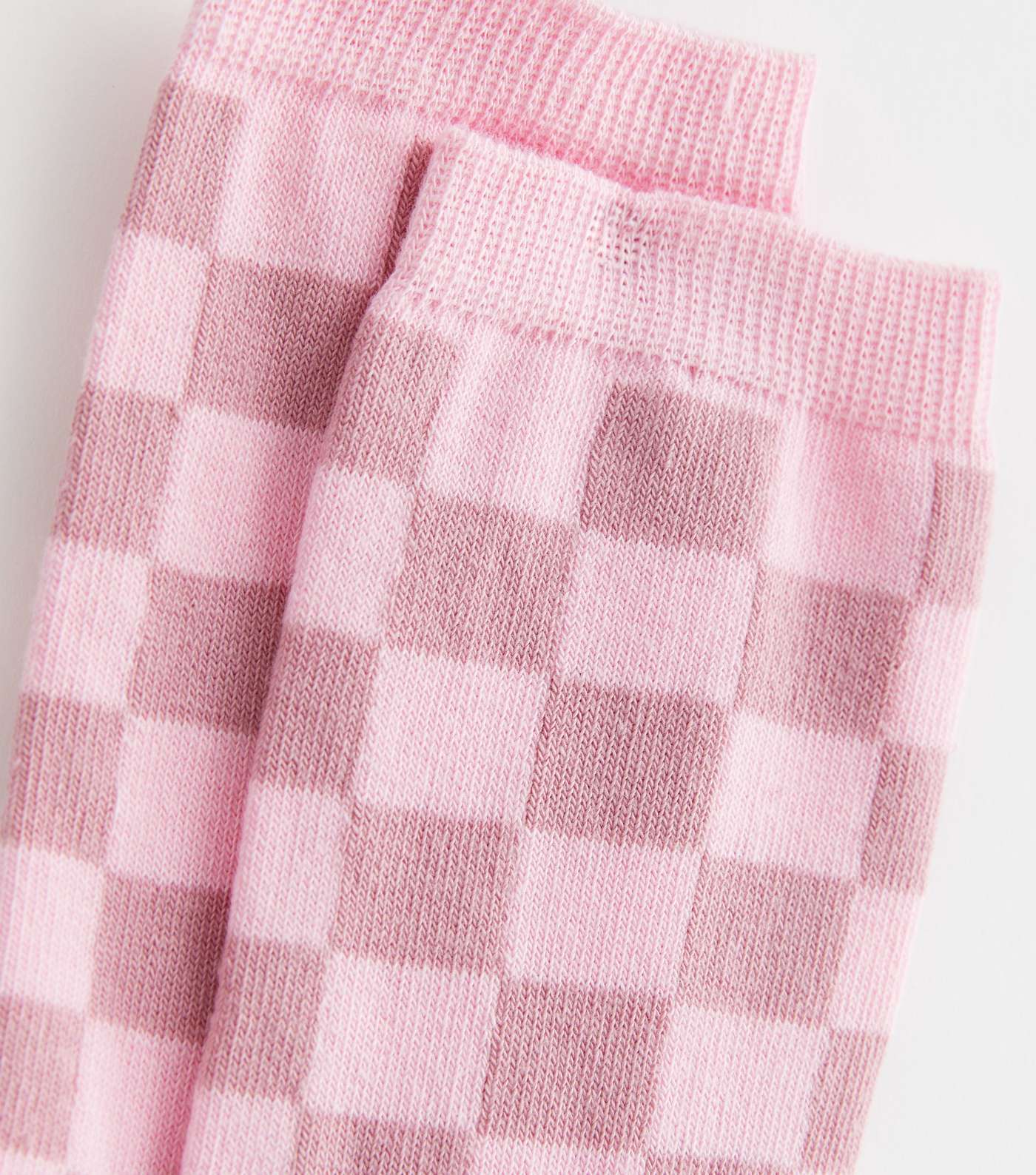Pink Checkerboard Print Socks Image 2
