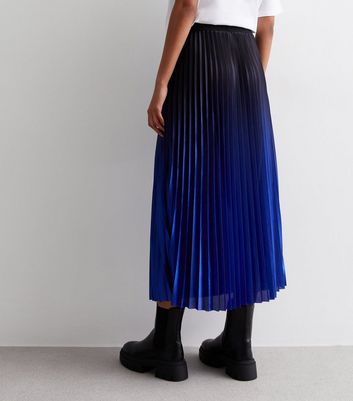 ONLY Blue Ombr Pleated Midi Skirt New Look