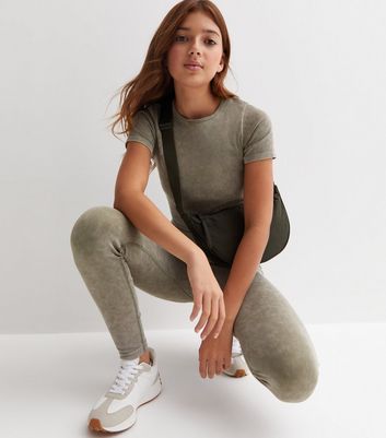 Khaki sports outlet leggings