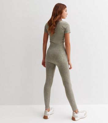 Khaki sports leggings best sale