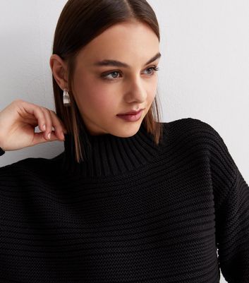 Black chunky 2024 roll neck jumper