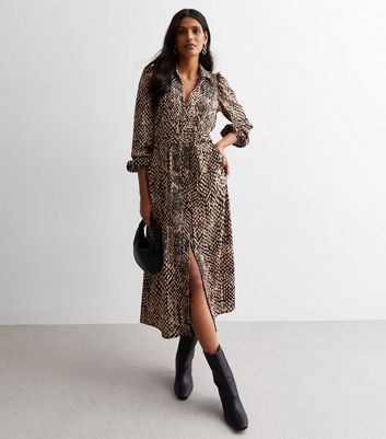 Snake print clearance shirt dress zara