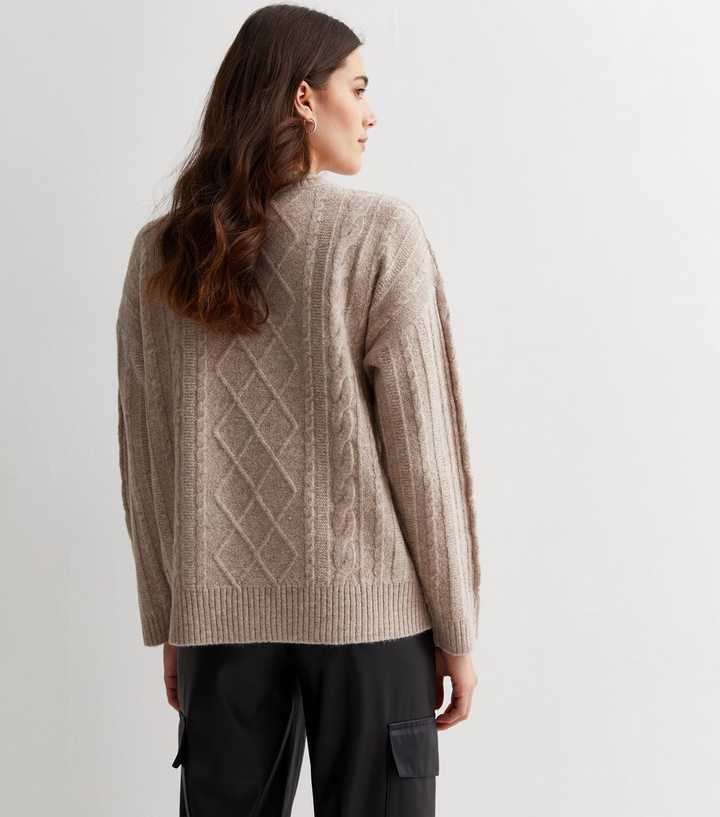 Mink Cable Knit Longline Jumper