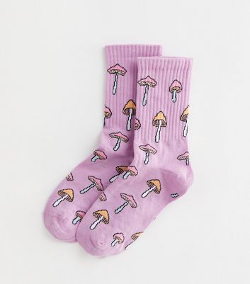 Lilac Mushroom Socks New Look