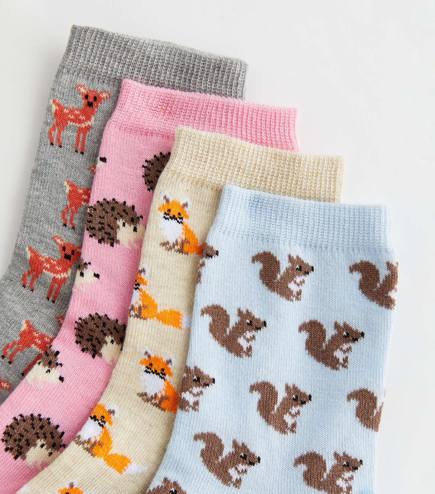 4 Pack Multicoloured Woodland Animals Socks Image 2