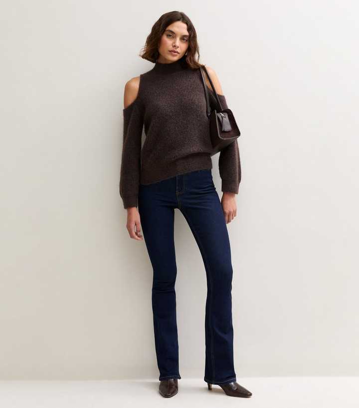 Tall Navy Waist Enhance Quinn Bootcut Jeans