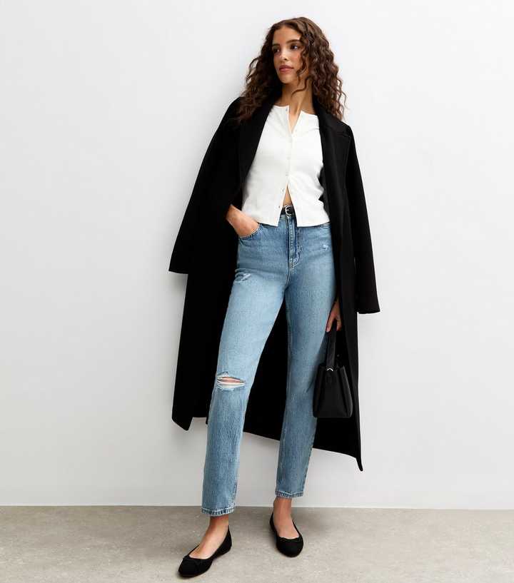 Tall Blue Vintage Tint Ripped Knee Tori Mom Jeans