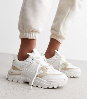 White womens best sale chunky trainers