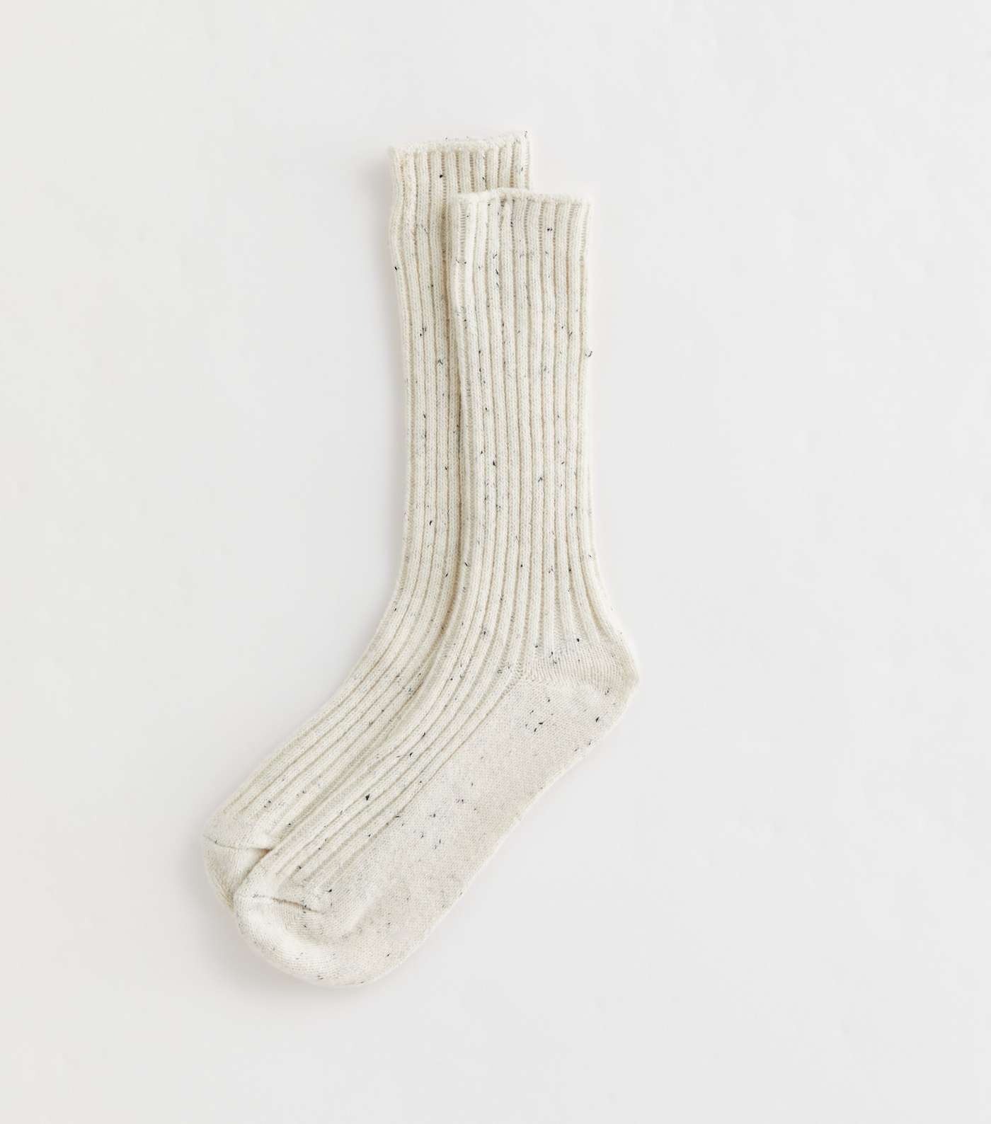Cream Ribbed Lounge Socks