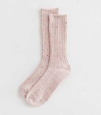 Pink Ribbed Lounge Socks