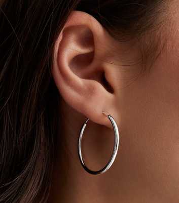 Silver Plated 30mm Hoop Earrings