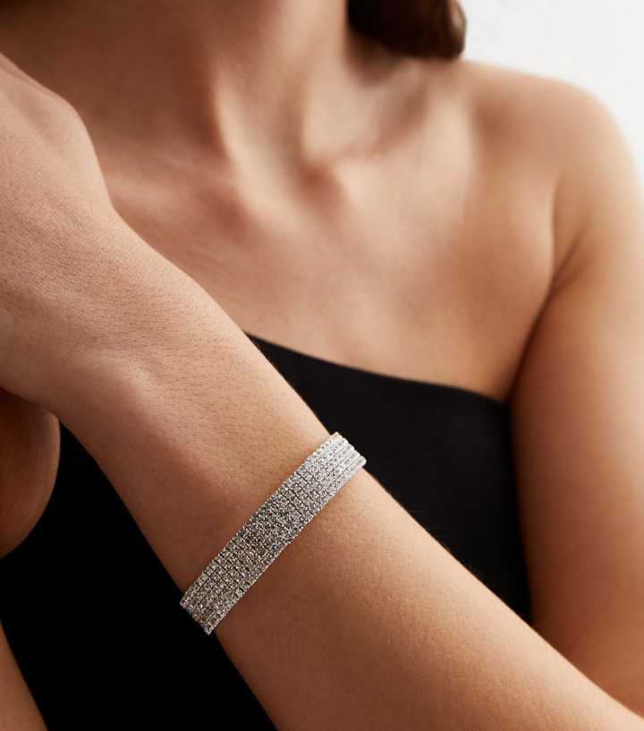 Diamanté Wide Cuff Bracelet