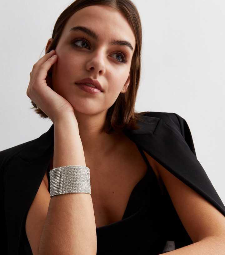 Diamanté Wide Cuff Bracelet