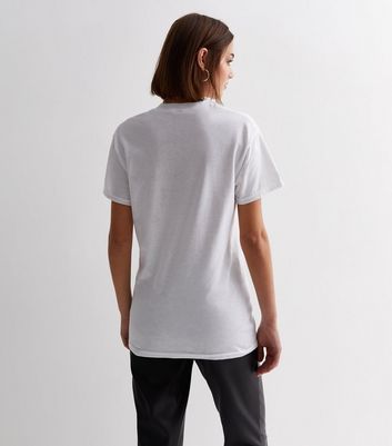 White Cotton Tupac Logo Oversized T-Shirt New Look