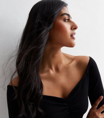 Black Bardot Off Shoulder Bodysuit | New Look