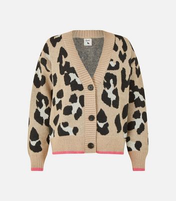 Yumi Brown Leopard Print Knit Cardigan New Look