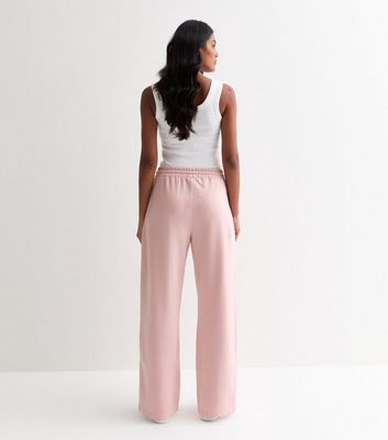 Pale Pink Jersey Wide Leg Joggers New Look