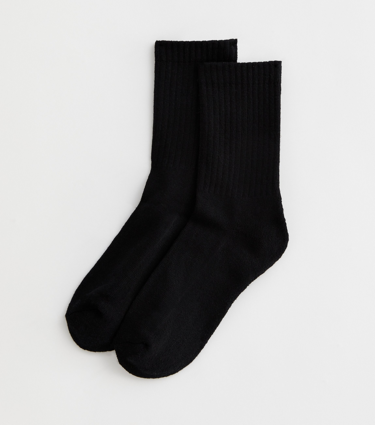 Black Ribbed Tube Socks New Look