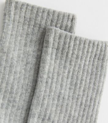 Grey Ribbed Tube Socks New Look