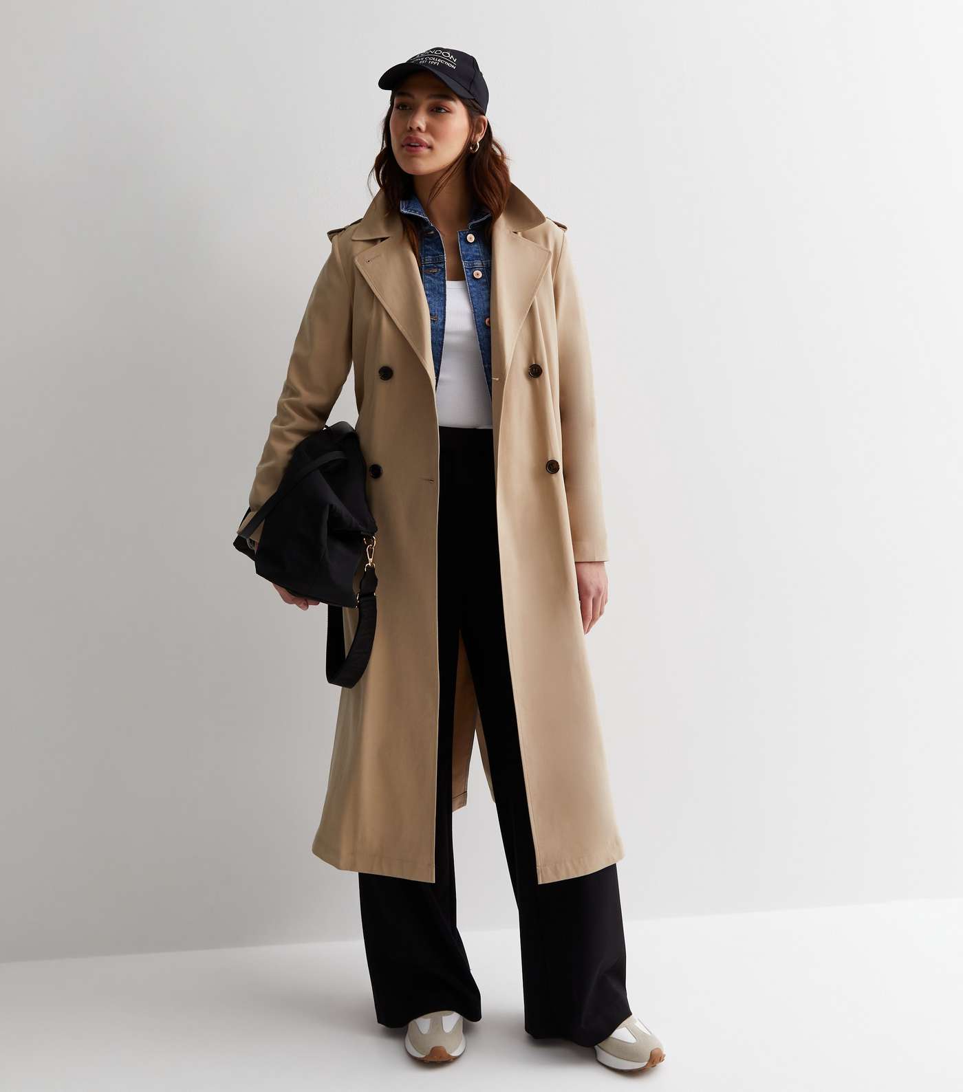 Tall Stone Belted Longline Trench Coat Image 3