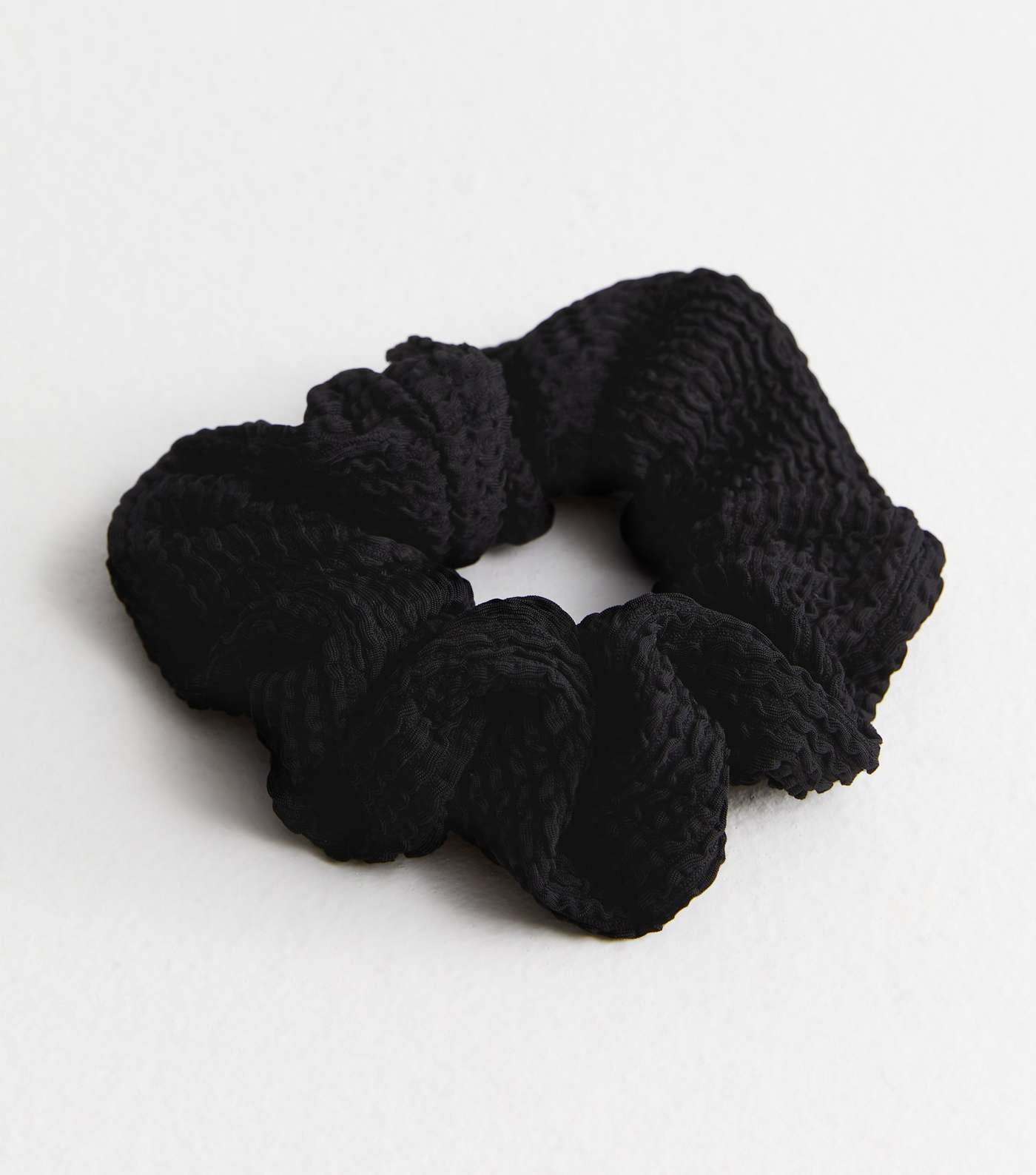 Black Textured Scrunchie Image 2