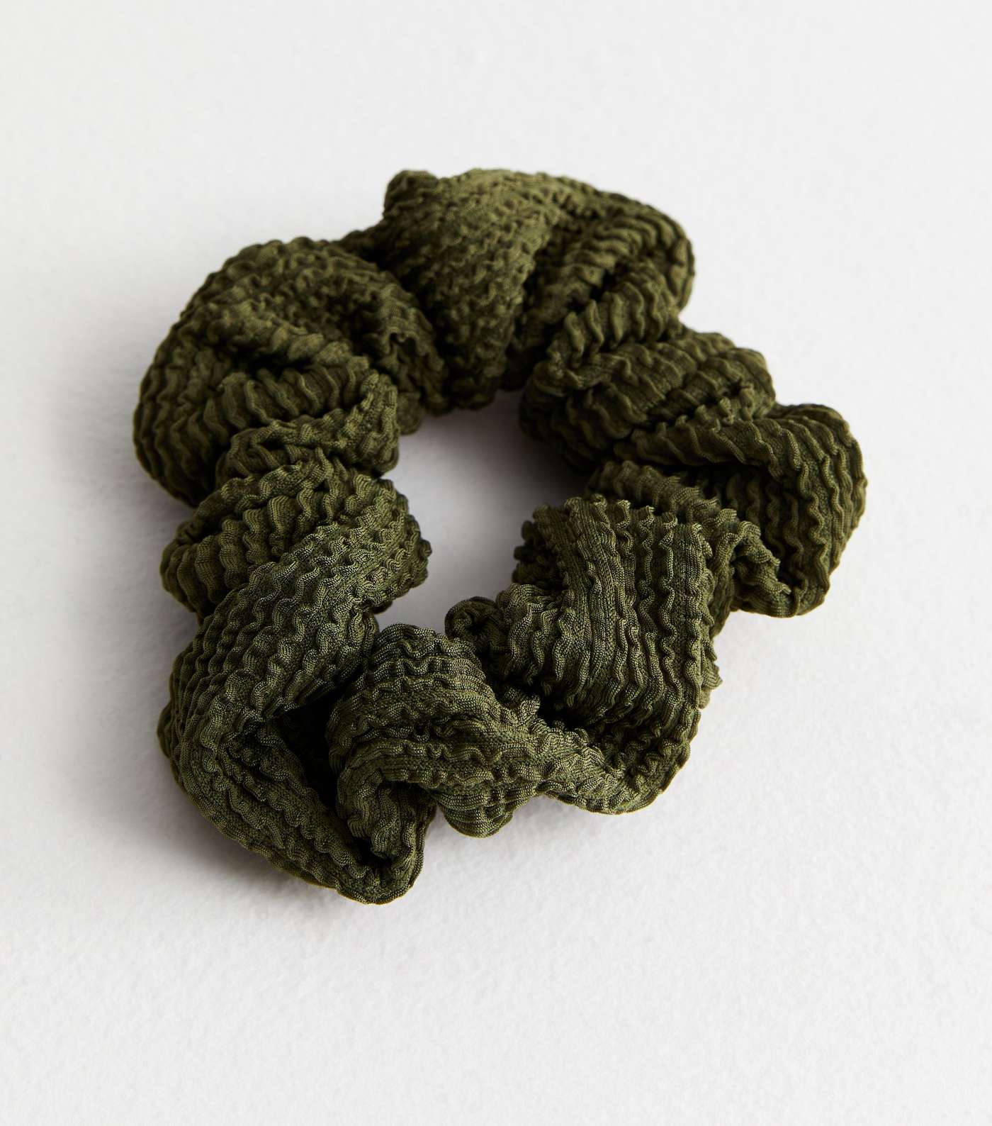 Khaki Textured Scrunchie Image 2