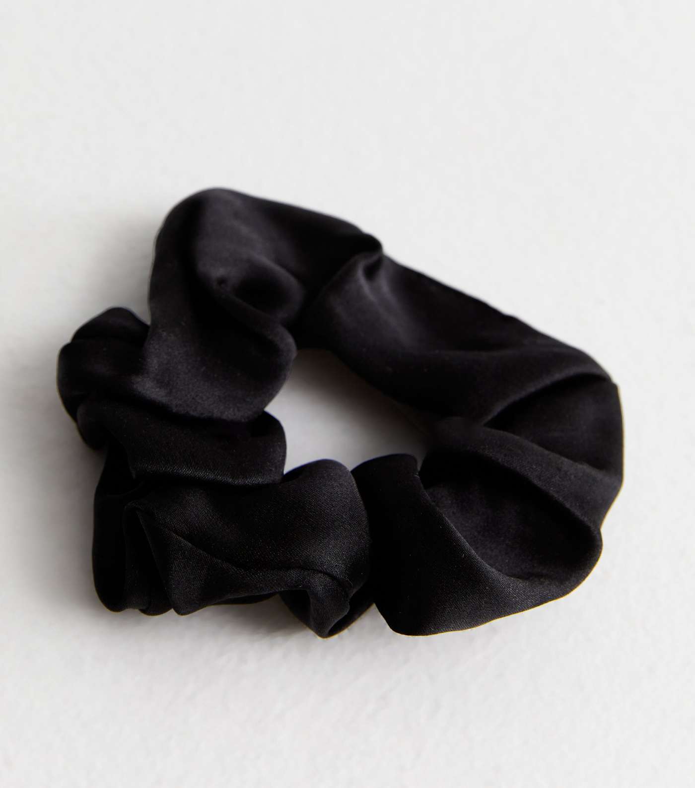 Black Real Silk Large Scrunchie Image 2