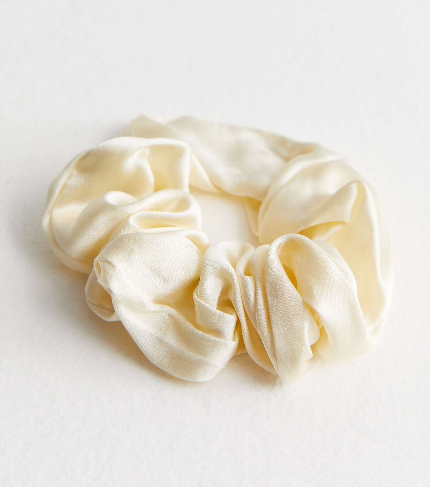 Cream Real Silk Large Scrunchie Image 2
