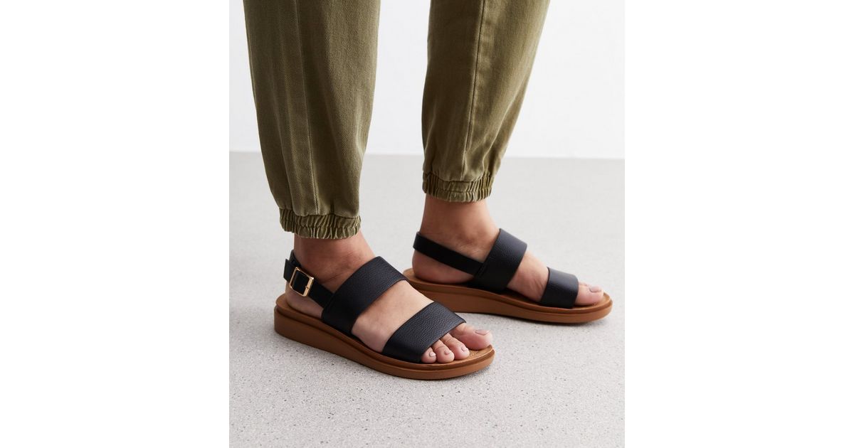 Footbed Sandals Newlook Flatforms New Look Platform Sole Block