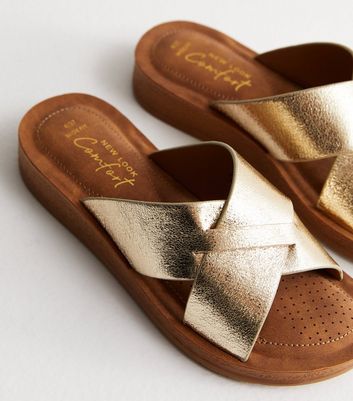 Leather Sliders Sliders Wide Fit Sliders Womens Flip Flops New