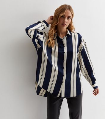 Striped clearance satin blouse