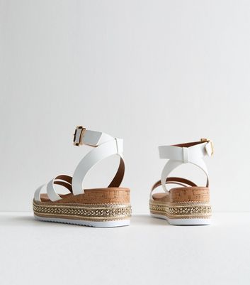 White discount embellished sandals