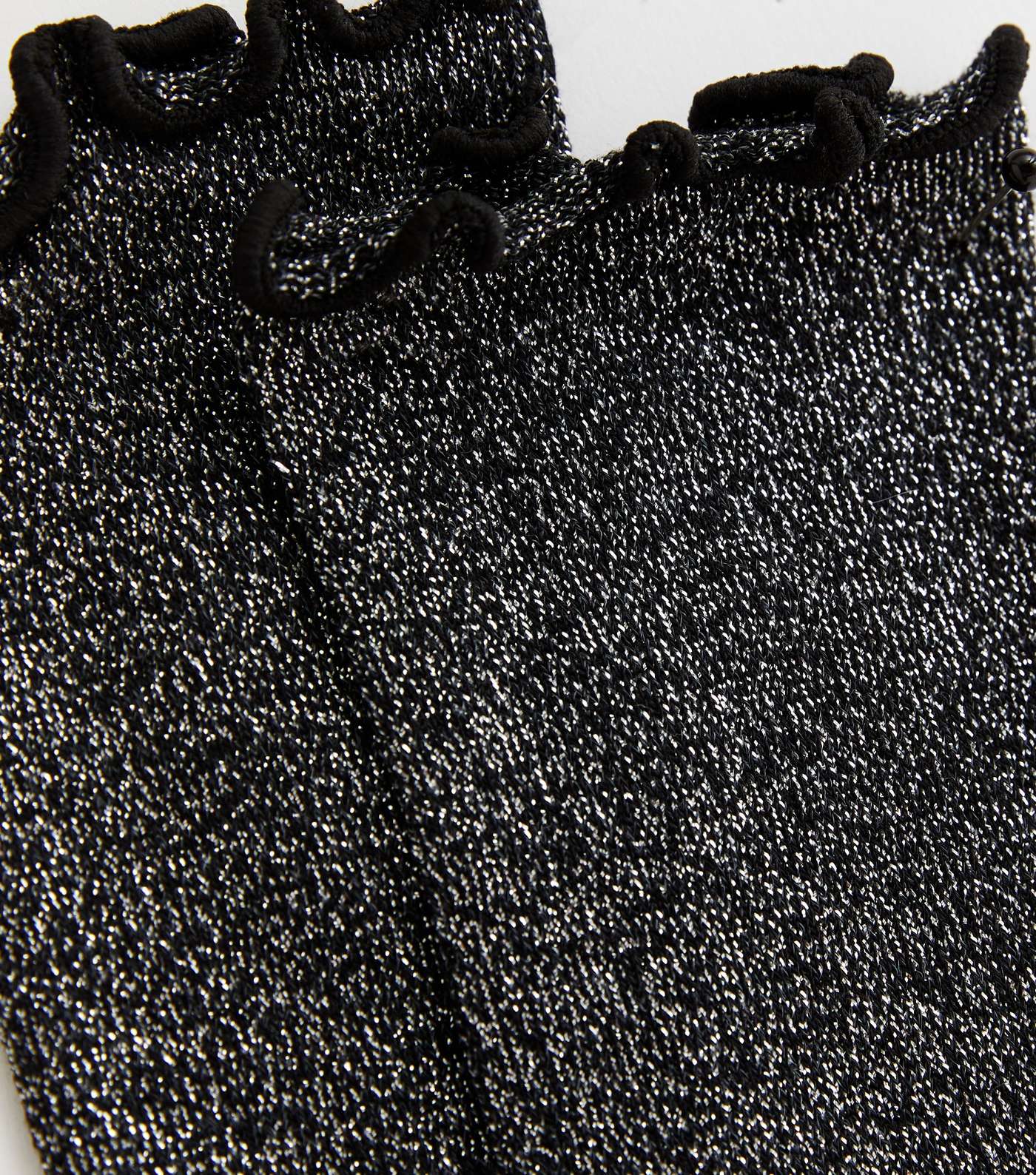 Black Glitter Frill Socks Image 2