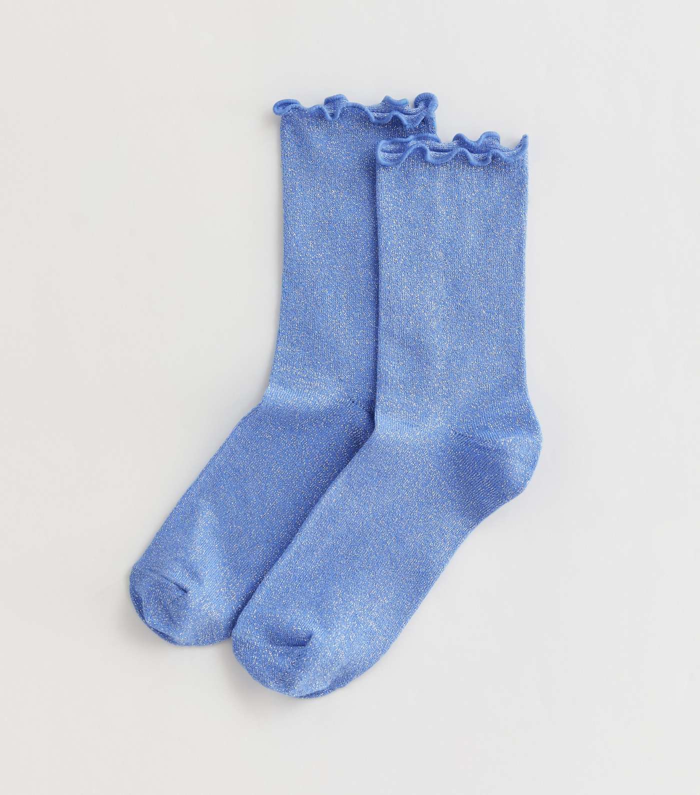 Blue Glitter Frill Socks