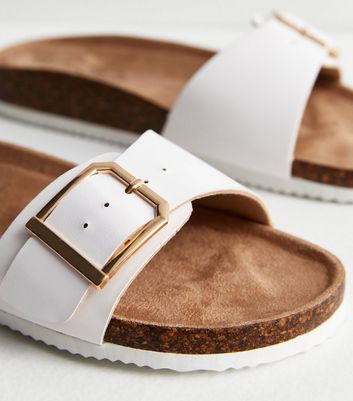 White buckle sale sliders