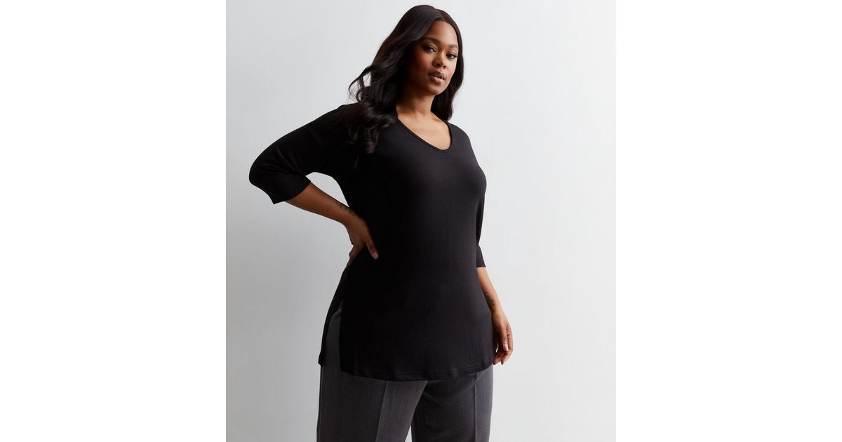 Black V Neck  Knit Top main image 0