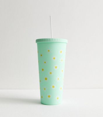 Green Daisy Straw Cup New Look