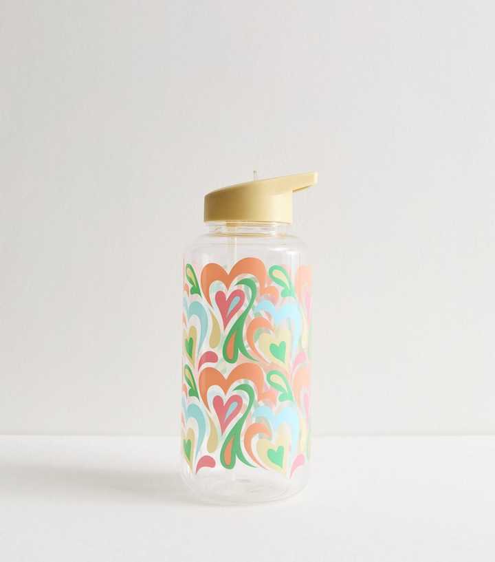 Multi Colour Heart 1L Water Bottle
